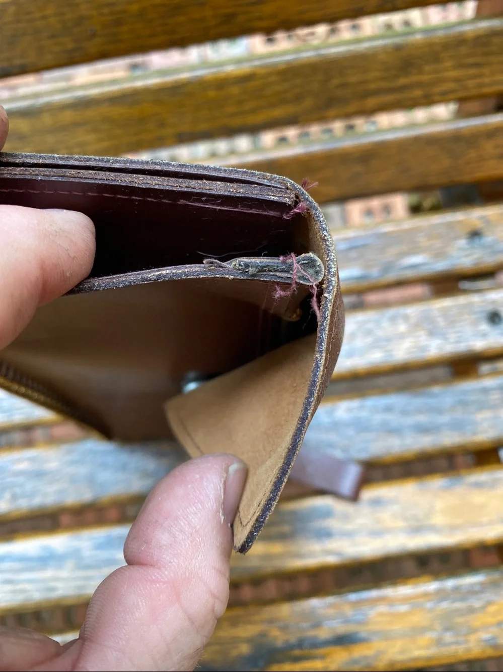 Vintage Leather Chain Wallet USA made